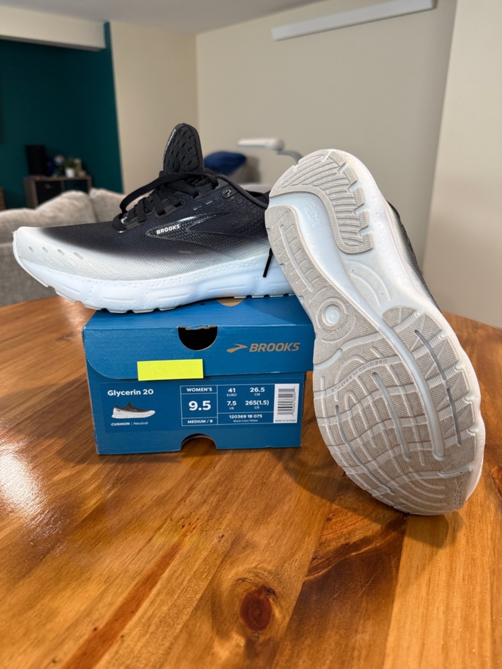 Brooks Glycerin 20 Gradient Black to White Running Shoes